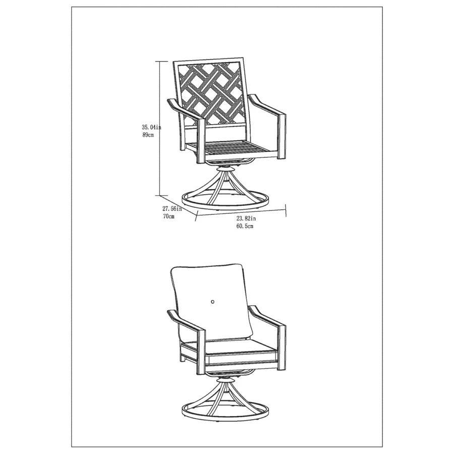 Style Selections Style Slections Glenn Hill Tan Swivel Patio Chair With Brown Metal Frame - Set Of 2 7 Style Selections Style Slections Glenn Hill Tan Swivel Patio Chair With Brown Metal Frame - Set Of 2 - Image 5