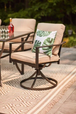 Style Selections Style Slections Glenn Hill Tan Swivel Patio Chair With Brown Metal Frame - Set Of 2 14 Style Selections Style Slections Glenn Hill Tan Swivel Patio Chair With Brown Metal Frame - Set Of 2 -Style Selections 1448683 AlternateImage1