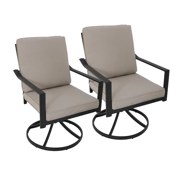 Style Selections Style Slections Glenn Hill Tan Swivel Patio Chair With Brown Metal Frame - Set Of 2 3 Style Selections Style Slections Glenn Hill Tan Swivel Patio Chair With Brown Metal Frame - Set Of 2
