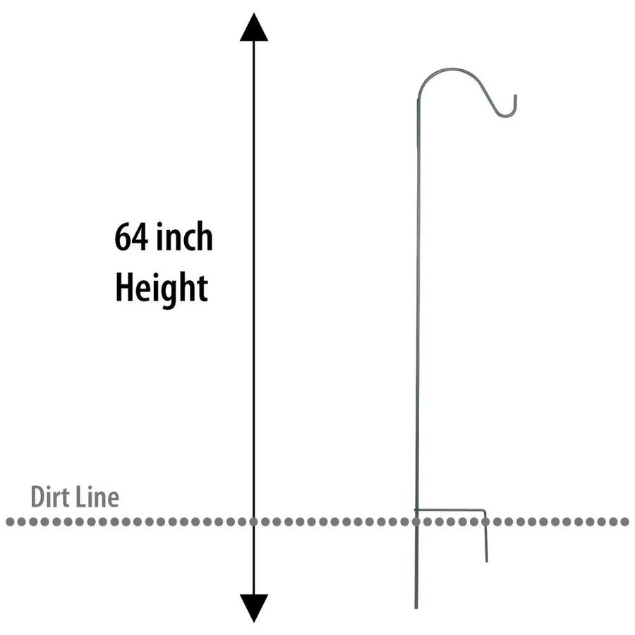 Style Selections 64-in Black Steel Shepherd's Hook