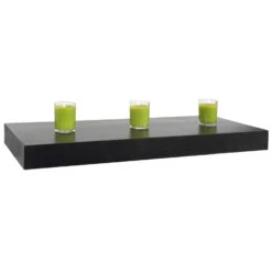 Style Selections 24-in Black Wood Shelf
