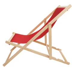 Style Selections Wood Recliner With Red Sling Seat