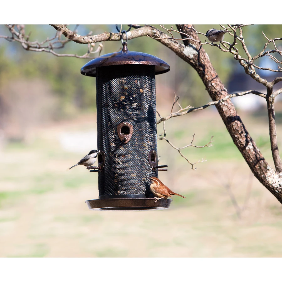 Style Selections 18-in Brown Tube Bird Feeder 4 Style Selections 18-in Brown Tube Bird Feeder - Image 2
