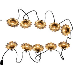 Style Selections Style Selection 10-Lights String - Flowers - Galvanized - G40 Incandescent Bulbs