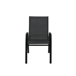 Style Selections Charcoal Grey Stackable Patio Chair With Black Metal Frame