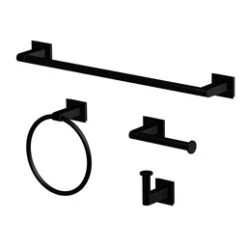 Style Selections Matte Black 4-Piece Bathroom Accessory Set